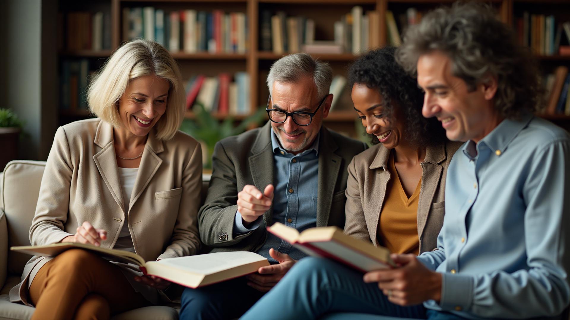 Diverse professionals engaged in learning and knowledge sharing